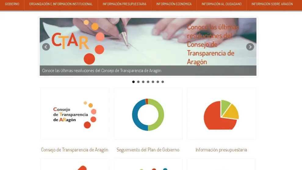 Portal de transparencia del Gobierno de Aragón.