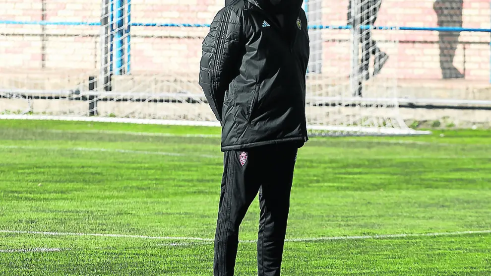 Víctor Fernández, en un entrenamiento en la Ciudad Deportiva.