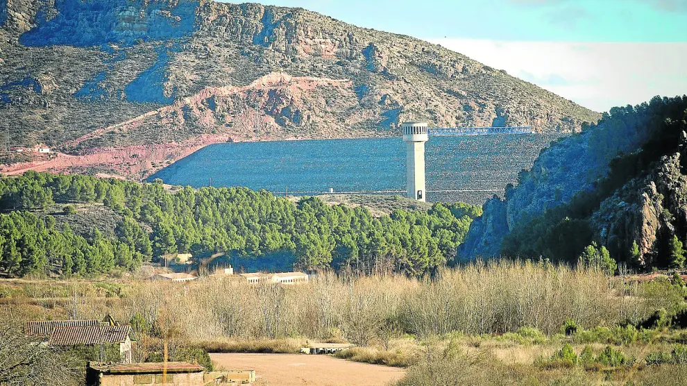 Estado actual de la presa de Mularroya, presupuestada en 154 millones de euros.