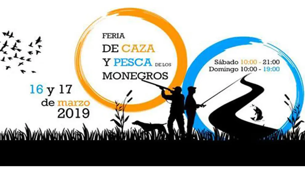 Cartel de la nueva feria de caza y pesca, en Sariñena.