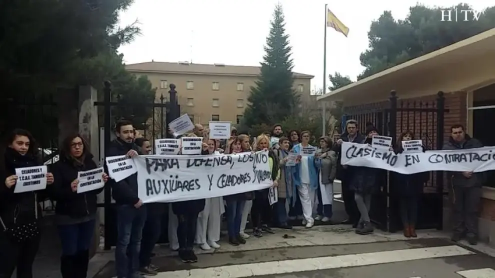 Protesta ante el Hospital Militar