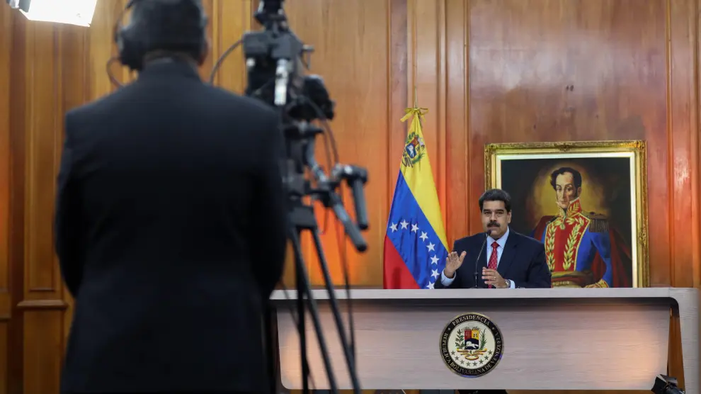 Maduro en una comparecencia grabada para televisión en Caracas