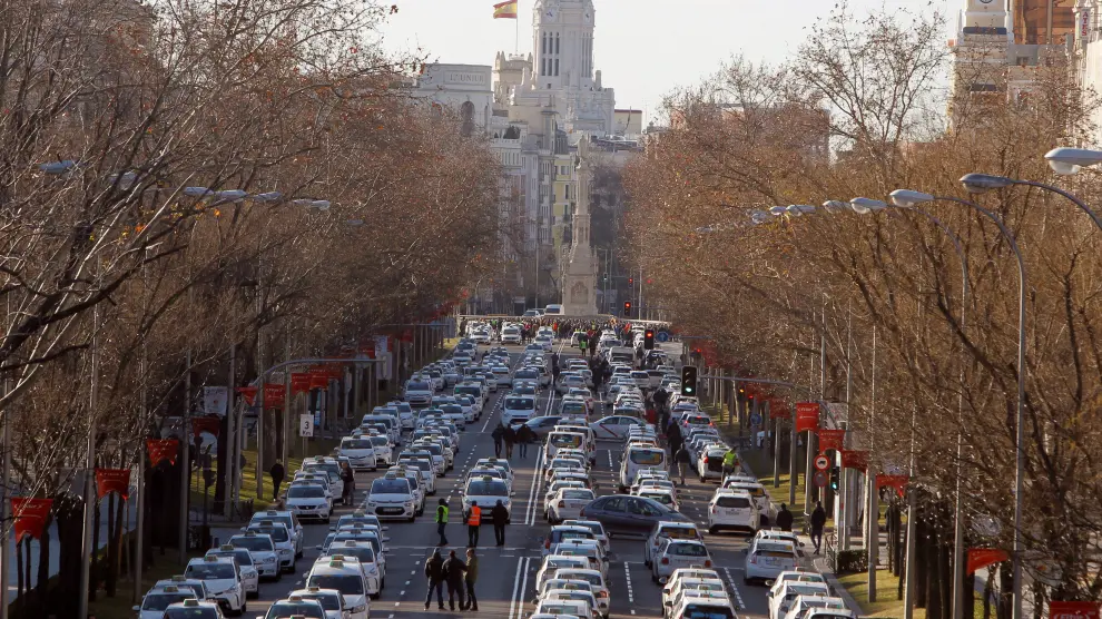 Huelga de taxistas en Madrid