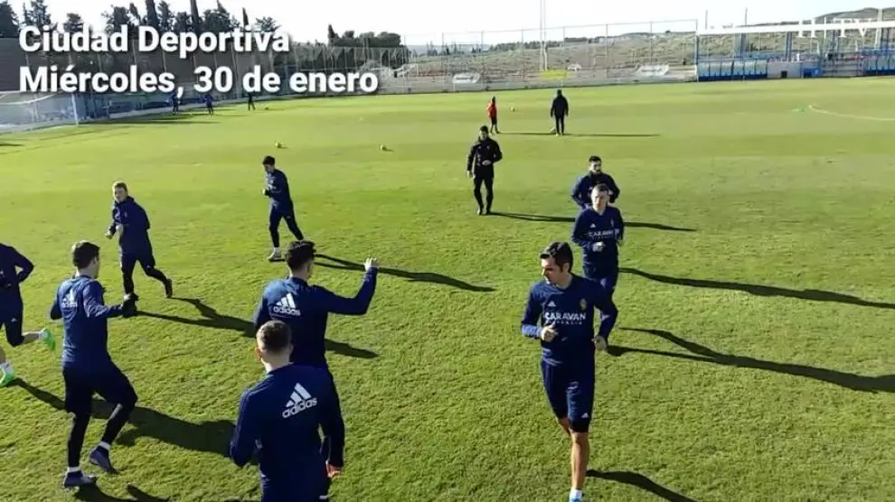 Primer entrenamiento de Dorado con el Real Zaragoza