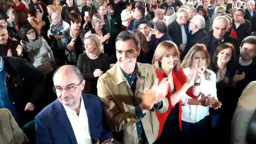 Pedro Sánchez en el acto del PSOE de este sábado en Zaragoza.