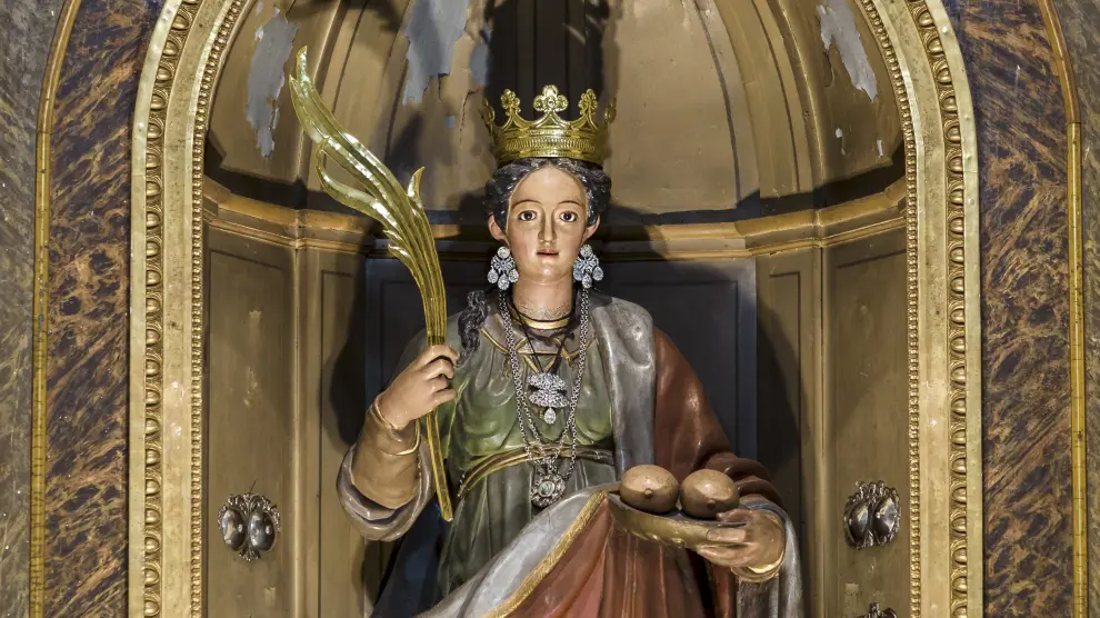 Imagen de Santa Águeda en la iglesia del Portillo de Zaragoza.