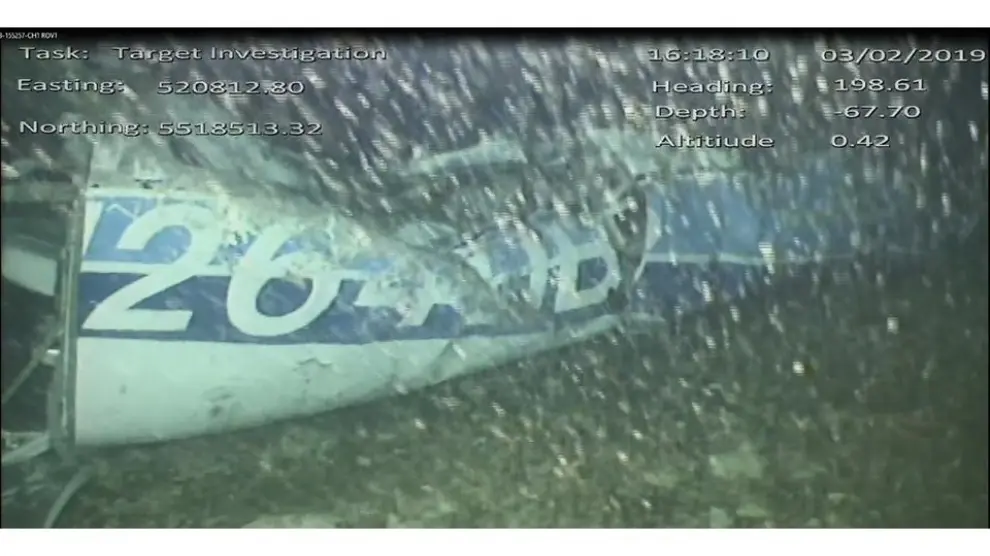 Imagen de los restos del avión en el fondo del Canal de la Mancha