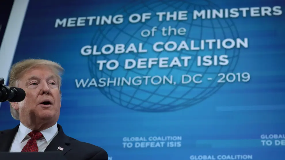 Trump en la reunión de la Coalición Internacional contra el Estado Islámico.