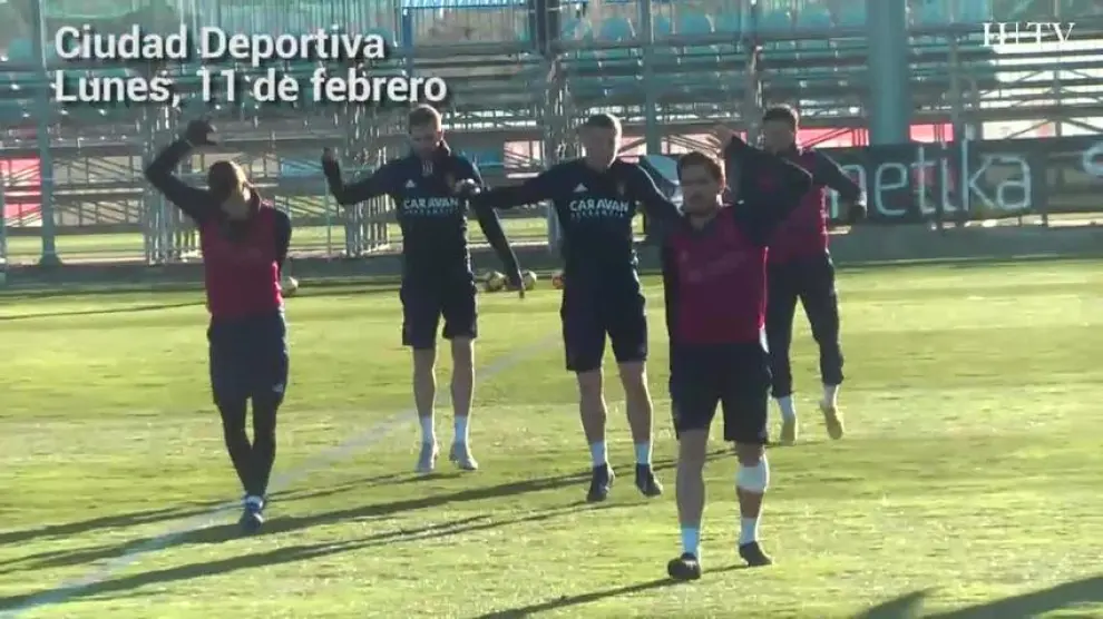 El Real Zaragoza vuelve a entrenar tras la victoria a domicilio en Lugo