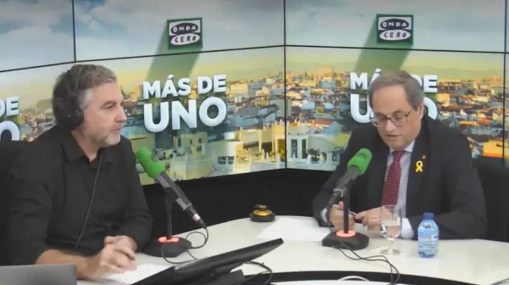 Carlos Alsina y Quim Torra, en la entrevista de este miércoles en Onda Cero