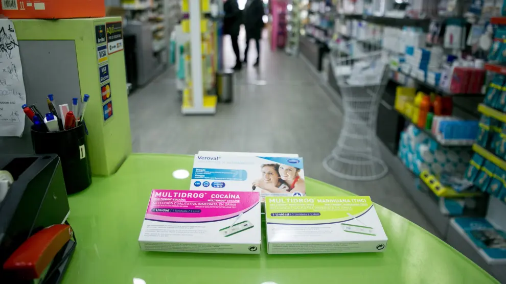 Algunos de los test de drogas que se venden en las farmacias aragonesas