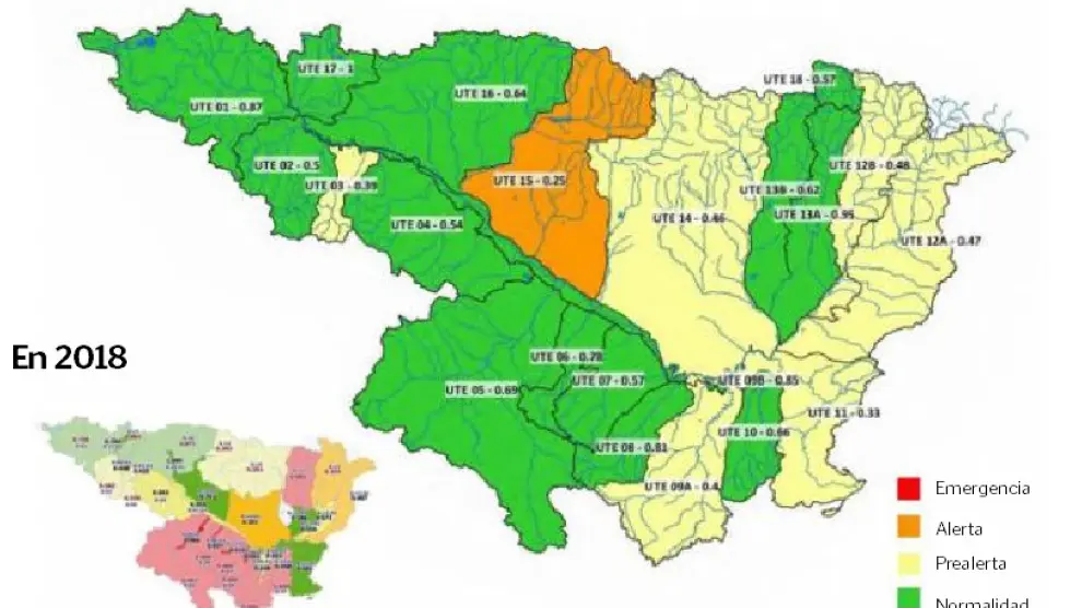 Índice de sequía de enero de la Confederación Hidrográfica del Ebro
