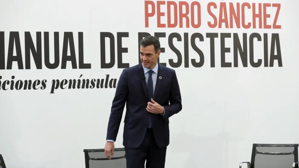 Pedro Sánchez, en la presentación de su libro 'Manual de resistencia'.