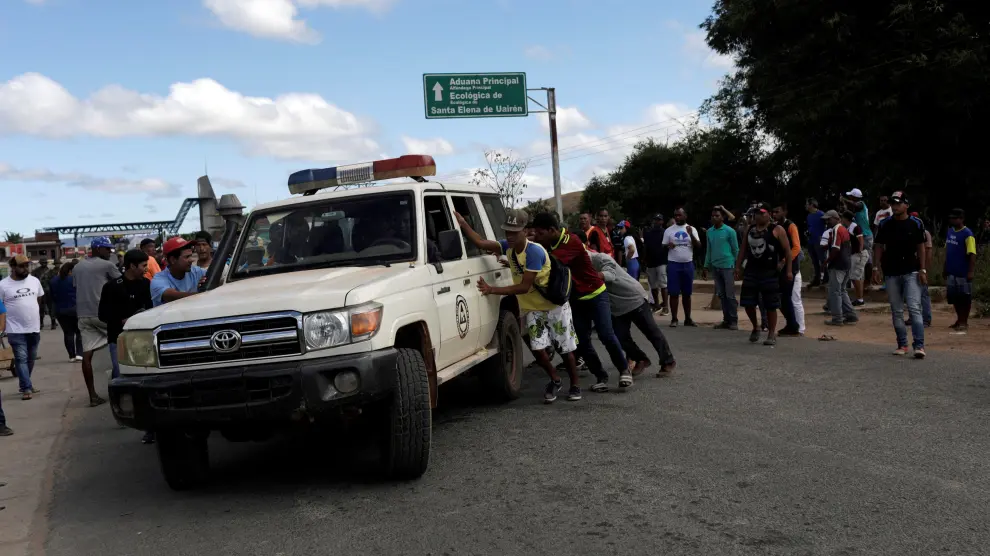 Enfrentamiento en la frontera de Venezuela con Brasil.