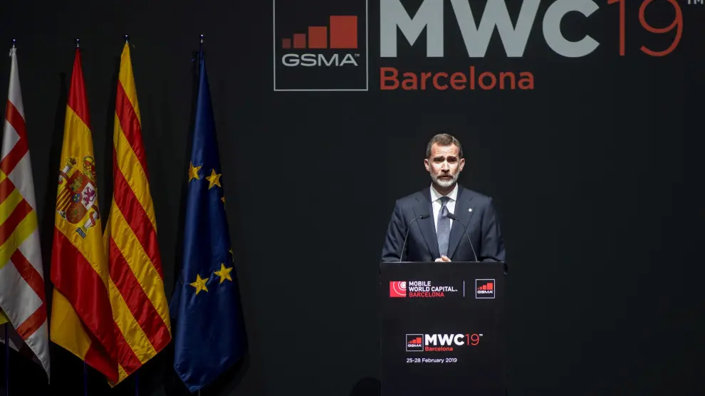 El rey Felipe VI ha presidido la cena de inauguración del Mobile World Congress 2019 en Barcelona.