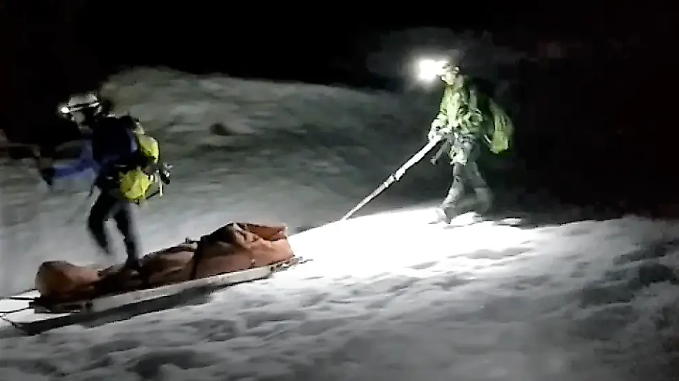 Rescate de un escalador accidentado en Peña Telera.
