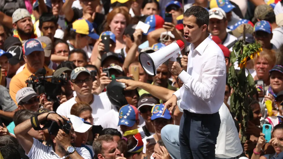 Guaidó participó este sábado en una manifestación.