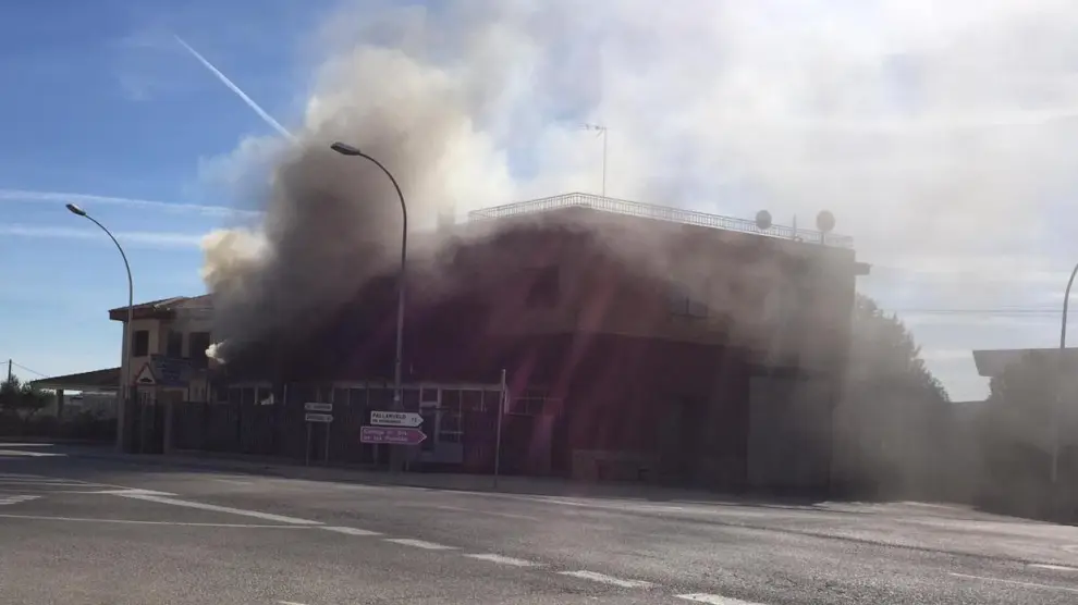 Incendio en un bar de Lanaja, en Huesca.