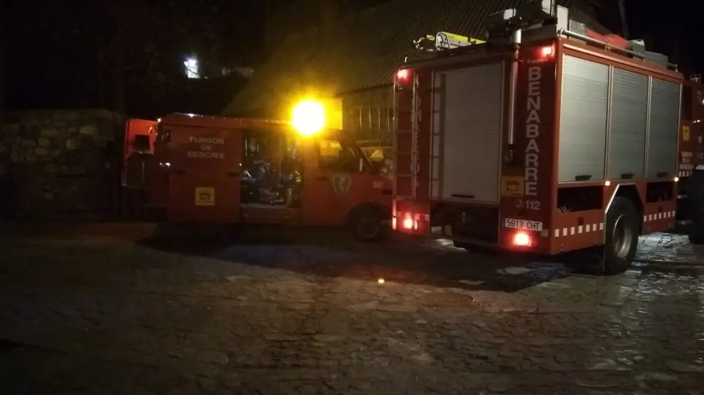 Los bomberos de la Ribagorza, en el lugar del incendio