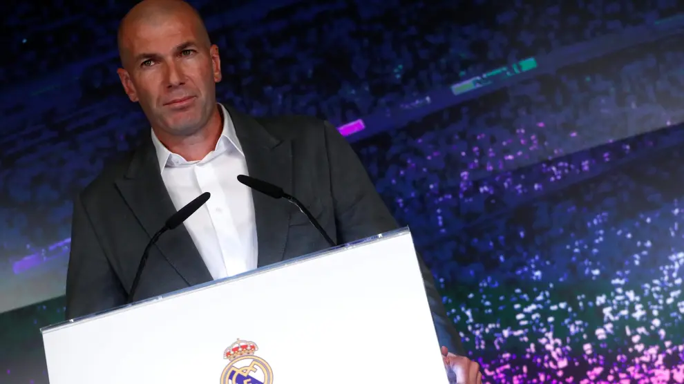 Soccer Football - Real Madrid Press Conference - Santiago Bernabeu, Madrid, Spain - March 11, 2019   New Real Madrid coach Zinedine Zidane during the press conference   REUTERS/Susana Vera [[[REUTERS VOCENTO]]] SOCCER-SPAIN-MAD/ZIDANE