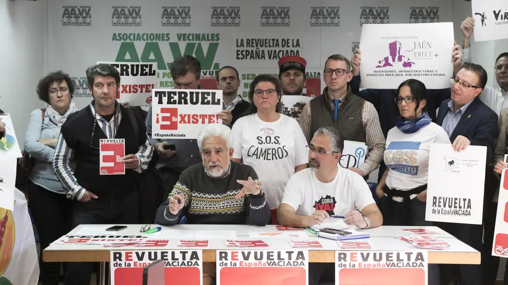 Teruel Existe y Soria Ya presentan en Madrid de la manifestación del 31 de marzo de la Revuelta por la España vaciada