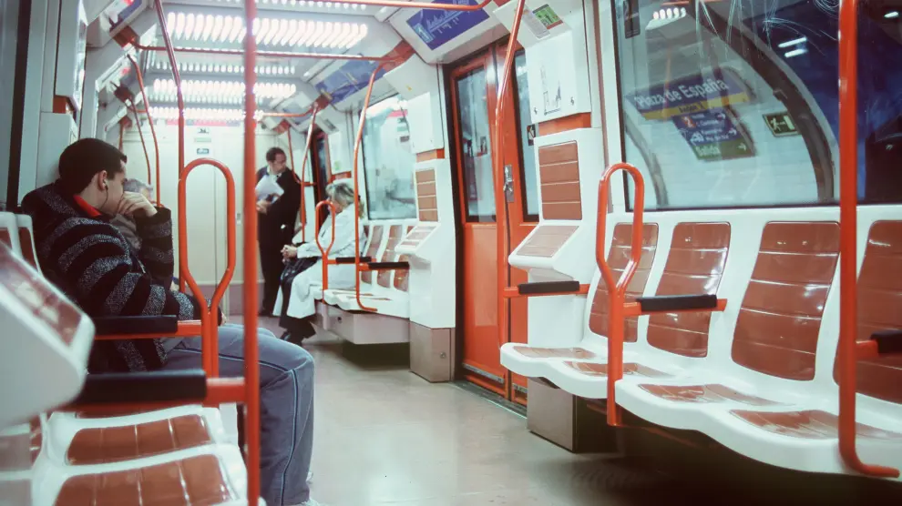 Un vagón del metro de Madrid.