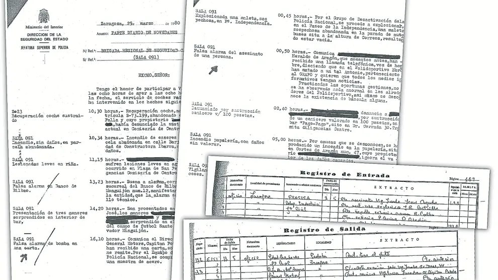Documentos de la Policía Nacional.