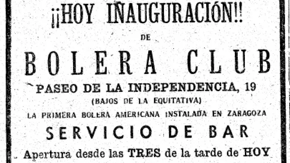 Anuncio de la Bolera Club, publicado en HERALDO el 21 de febrero de 1953