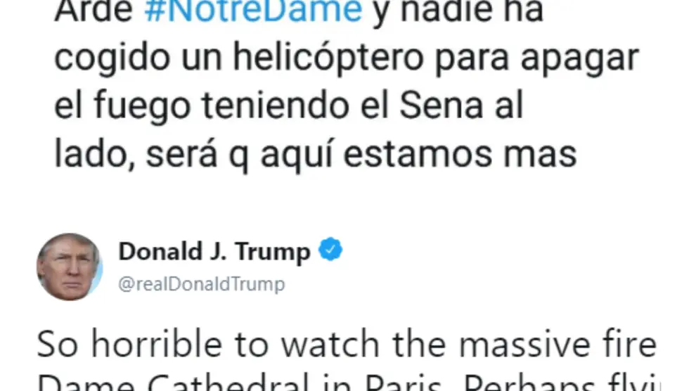El tuit de José Manuel Soto sobre el incendio en Notre Dame y su conexión con Trump