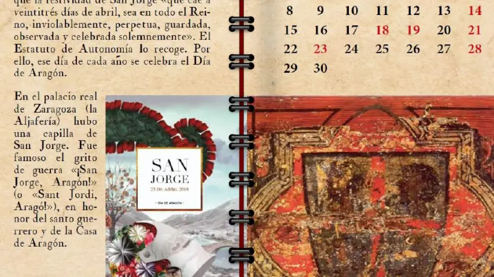 Abril, en el calendario editado por el Gobierno de Aragón