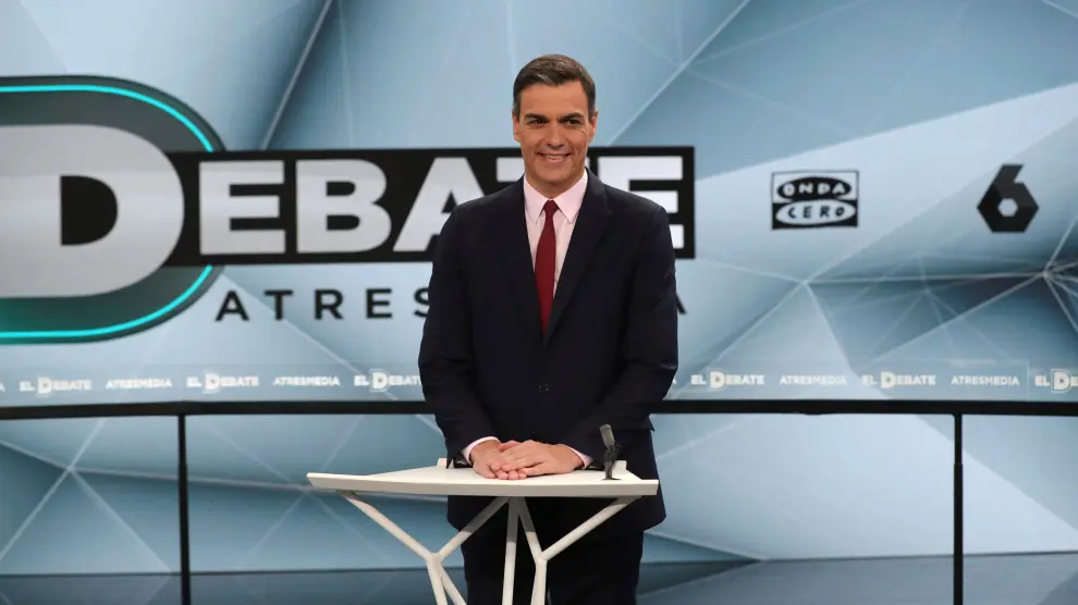 El líder del PSOE, Pedro Sánchez, en el debate de Atresmedia.