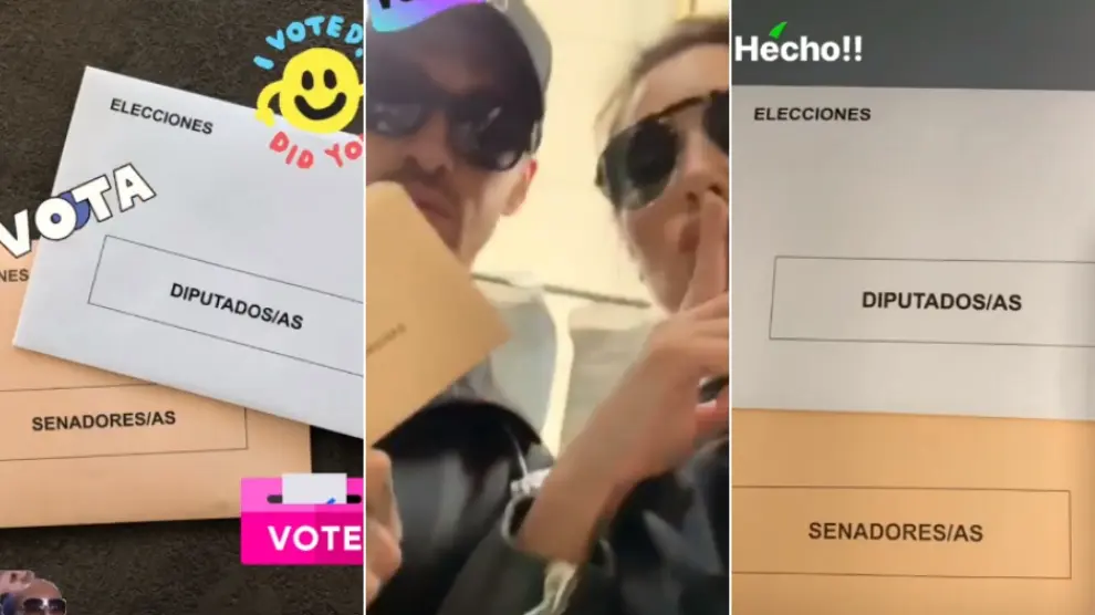 Famosos votando en las elecciones generales: Risto Mejide, Sergio Ramos y Pilar Rubio, y Olivia Molina
