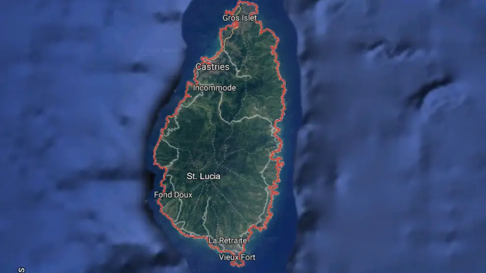 Isla caribeña de Santa Lucía.