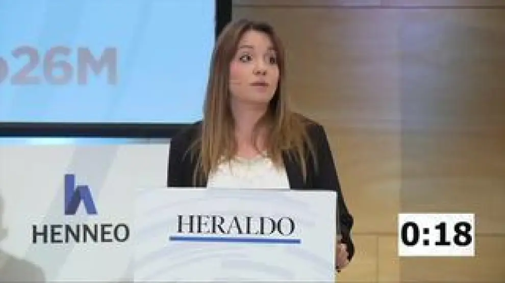 La candidata de Podemos-Equo, Maru Díaz, ha hablado sobre el trasvase del agua. "Si gobierna la derecha, con Casado y VOX, volveremos a salir a la calle para defender el agua de todos los aragoneses".
