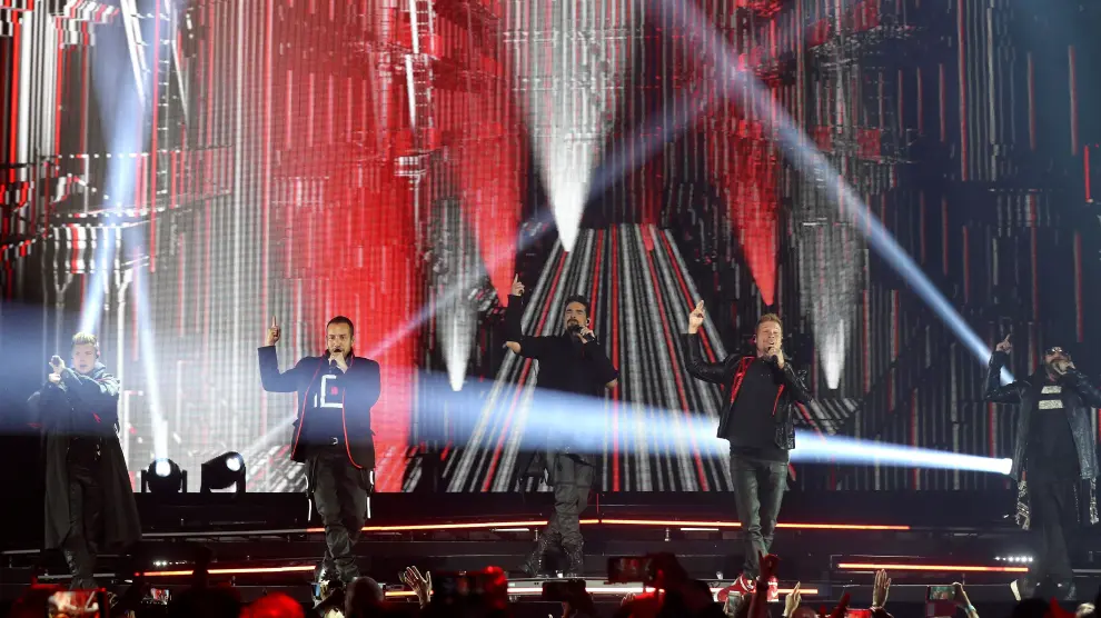 GRAF547. MADRID, 13/05/2019.- El quinteto estadounidense Backstreet Boys durante el concierto que ofrecen esta noche en el Palacio de los Deportes de la Comunidad de Madrid, dentro de su gira DNA World Tour .EFE/Kiko Huesca Concierto de los BACKSTREET BOYS en Madrid