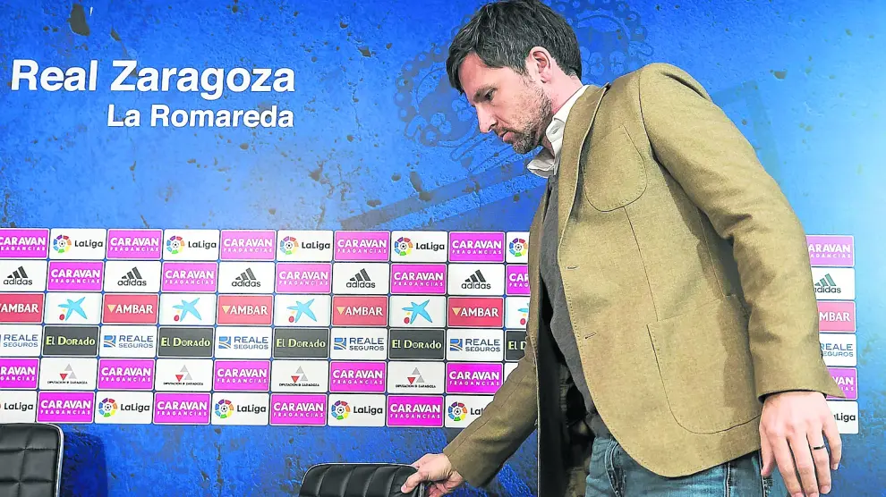 El director deportivo del Zaragoza valora este martes la temporada recién finalizada.
