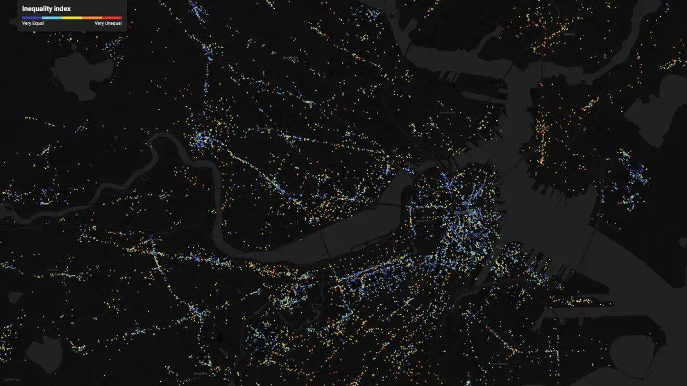 El Atlas de la Desigualdad ha estudiado el área metropolitana de Boston, con 4,5 millones de habitantes y una gran segregación