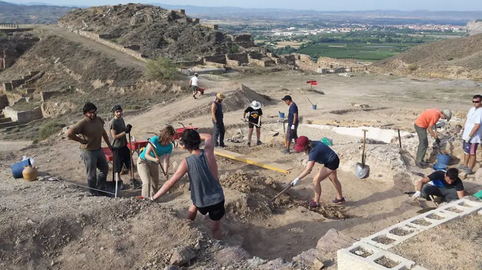 Imagen de archivo de una campaña de excavaciones arqueológicas en el yacimiento de Bilbilis