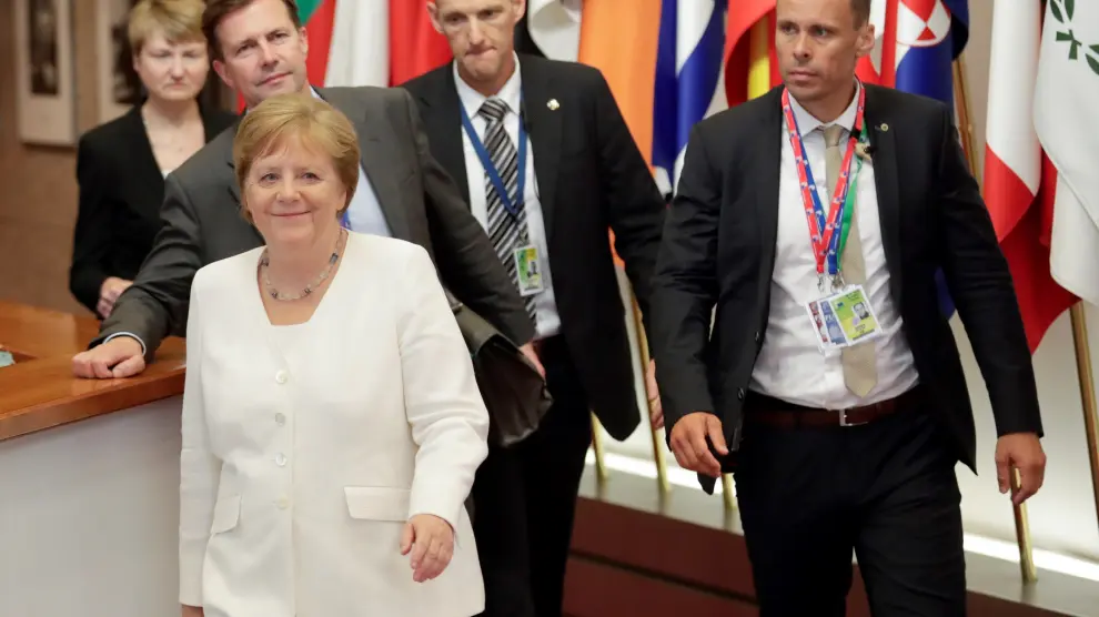 La canciller alemana, Angela Merkel, durante la cumbre de líderes de la UE.