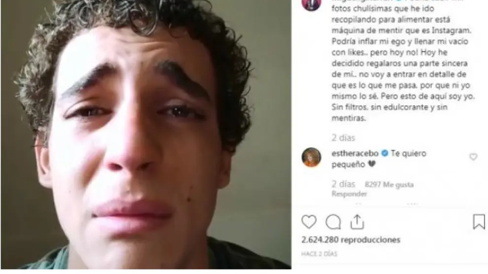 Miguel Herrán ha subido un vídeo llorando a su cuenta de Instagram para mostrar su parte más sincera.