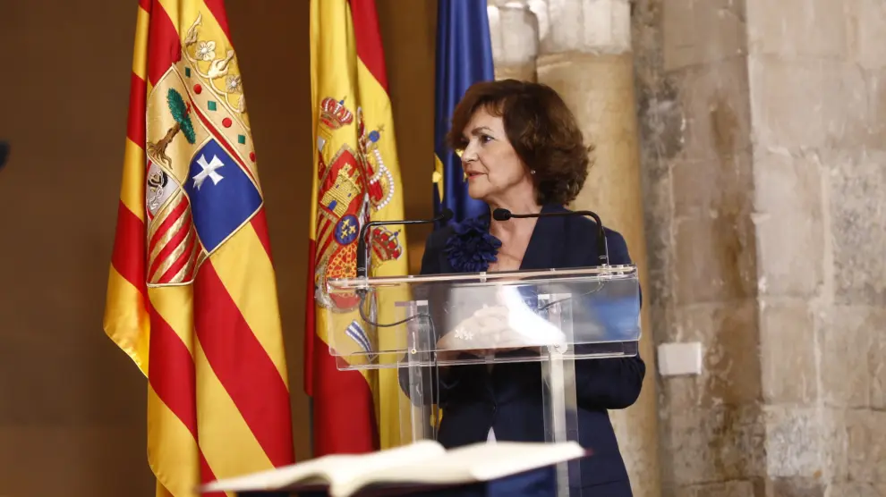 Acto de investidura del socialista Javier Lambán como presidente de Aragón