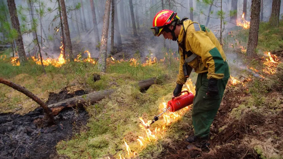 - (Russian Federation), 01/08/2019.- A handout picture made available by the press service of the Federation Service Aviation Forest Protection shows servicemen fighting wildfires in the taiga, or boreal forest, Krasnoyarsk region, Russia, 01 August 2019. According to the Aerial Forest Protection Service, as of 31 July, wildfires are blazing across nearly 2.8 million hectares (28,000 square kilometers). Russian president Vladimir Putin has reportedly ordered the military to join efforts to put out the various fires. (Incendio, Rusia) EFE/EPA/RUSSIAN FEDERATION SERVICE AVIATION FOREST PROTECTION / HANDOUT MANDATORY CREDIT BEST QUALITY AVAILABLE HANDOUT EDITORIAL USE ONLY/NO SALES Wildfires in Siberia