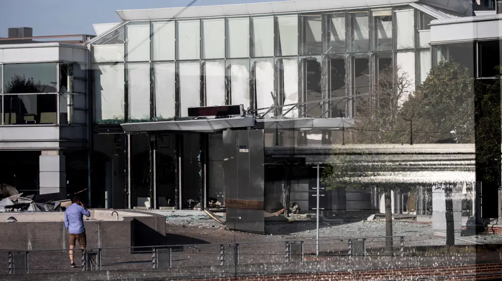 Explosión en la sede de la Agencia Tributaria de Copenhague.