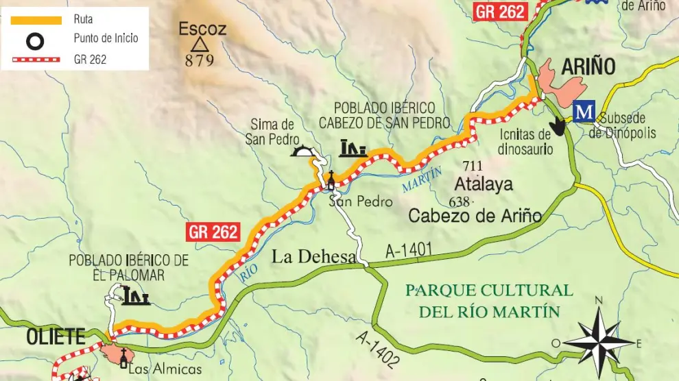 Mapa del trazado de la ruta