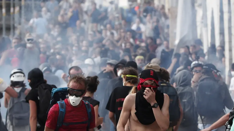 Las protestas se han sucedido estos días en diversas poblaciones del entorno de Biarritz