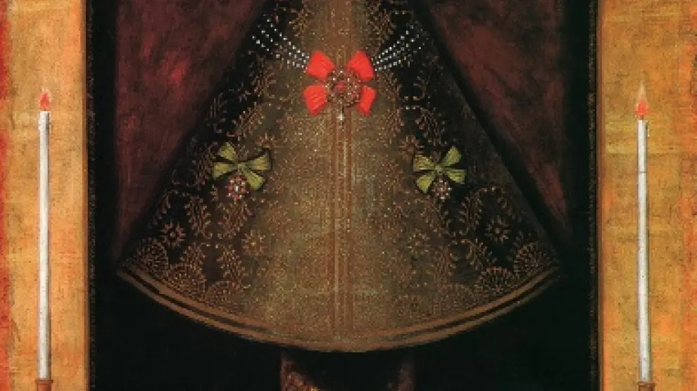 Pinturas del siglo XVII que muestran la diferente colocación de los mantos de la Virgen del Pilar"