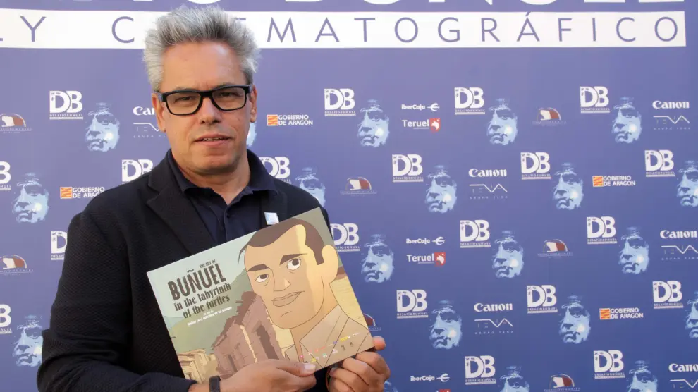 Manuel Cristóbal, productor de 'Buñuel en el laberinto de las tortugas', preseleccionada para los Óscar, en Teruel.