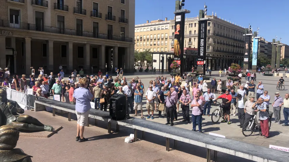 Concentración de este lunes de la Coordinadora de pensionistas de Zaragoza