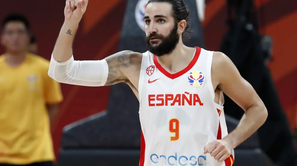 Basketball - FIBA World Cup - Semi Finals - Spain v Australia - Wukesong Sport Arena, Beijing, China - September 13, 2019 Spain's Ricky Rubio reacts REUTERS/Kim Kyung-Hoon [[[REUTERS VOCENTO]]] BASKETBALL-WORLDCUP-ESP-AUS/