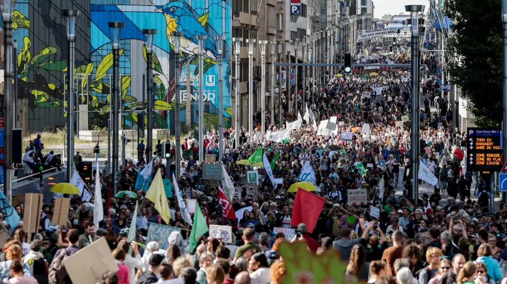 Manifestación contra el cambio climático en Bruselas.